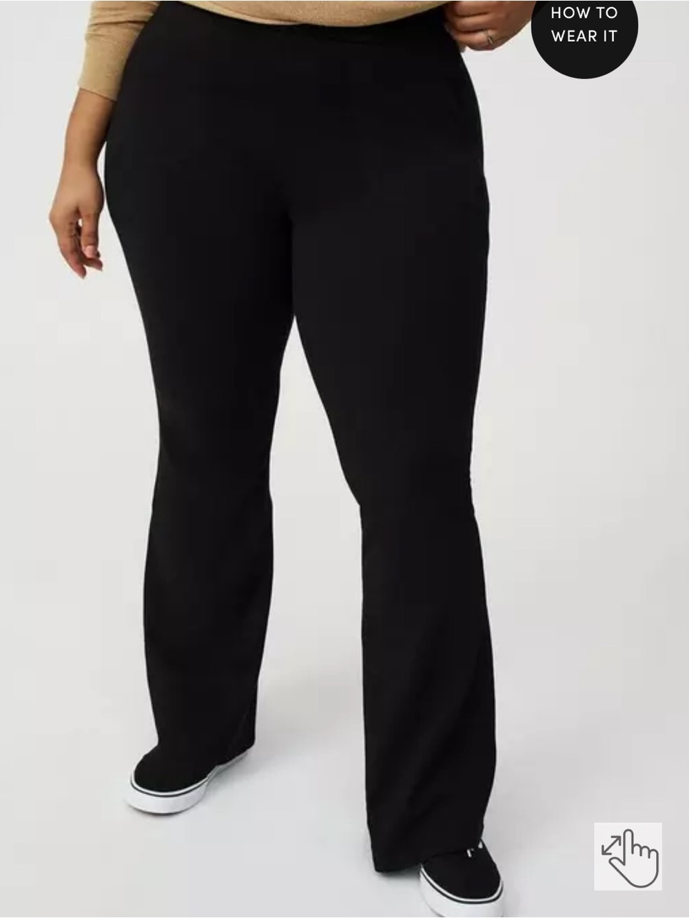 Black Pull-On Flare Ponte Pants